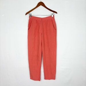 Jesse Kamm Silk Tailored Trouser Pant Size XS Pink Coral USA California